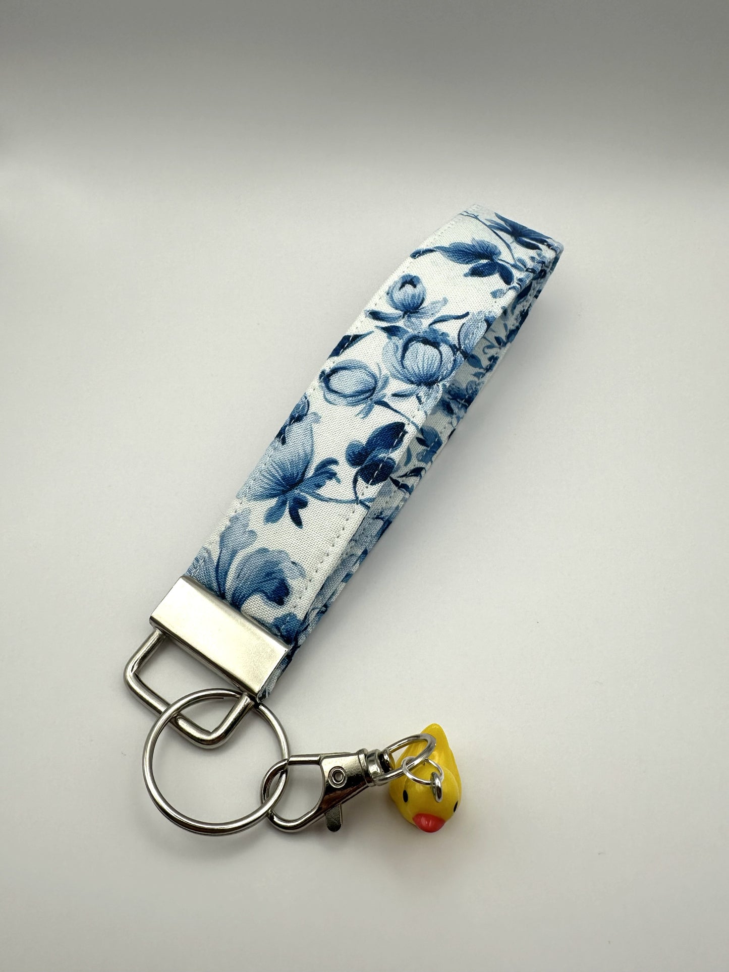 Blue Flowers - Keychain Wristlet