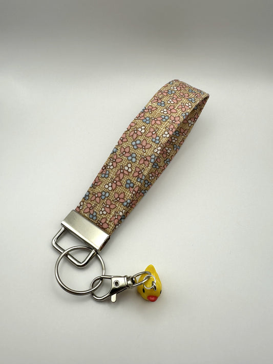 Floral Grid - Keychain Wristlet