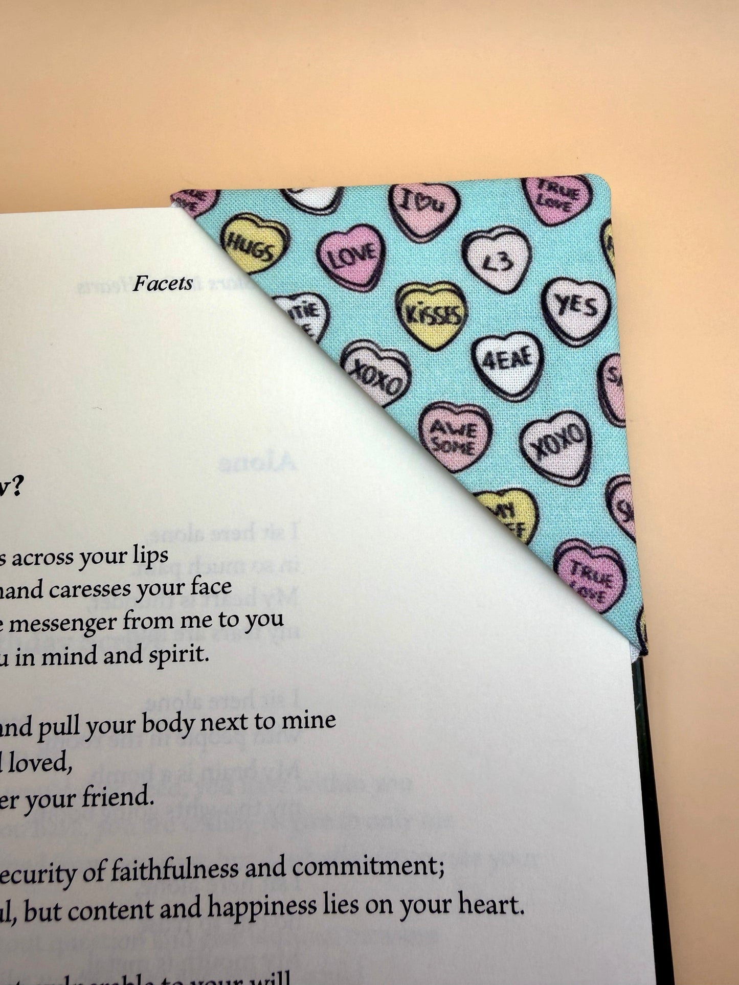 Green Conversation Hearts - Page Corner Bookmark
